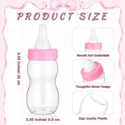 Image of Roowest 512 Pcs Baby Shower Games Guess How Many Pacifiers Sign 100 Small Guessing Games 10 HB Pencils 750ml Milk Bottle 400 Acrylic Pacifiers Decoration for Guest Gender Reveal(Pink,Bow)
