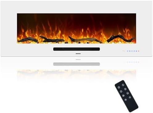 Chimenea Eléctrica 50 Pulgadas Oxhark Flame Blanca miniatura 9