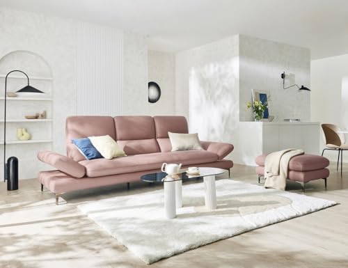 Image of Fabrique Ineffable Leatherette 4 Seater with Puffy Moden Design Light Purple Sofa Set with Moveable Armrest | Comfortable Furniture for Home Office & Living Room | Easy to Move Stainless Steel Legs