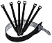 Cable Clips 3M Adhesive, Multipurpose Wire Clamps for Cable Management and Cable Runs - 50 Pack Black Bundled with 10 Reusable Cable Ties