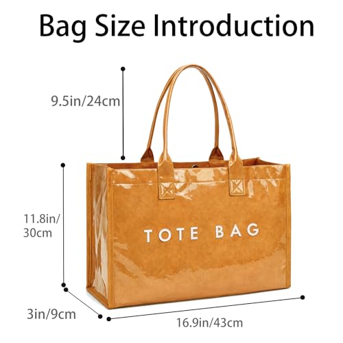 Bolso Tote de PVC para mujer grande con asa superior miniatura 6