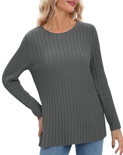 Image of Urban CoCo Women's Lightweight Crewneck Pullover Sweaters Long Sleeve Fall Knitted Sweater Tops