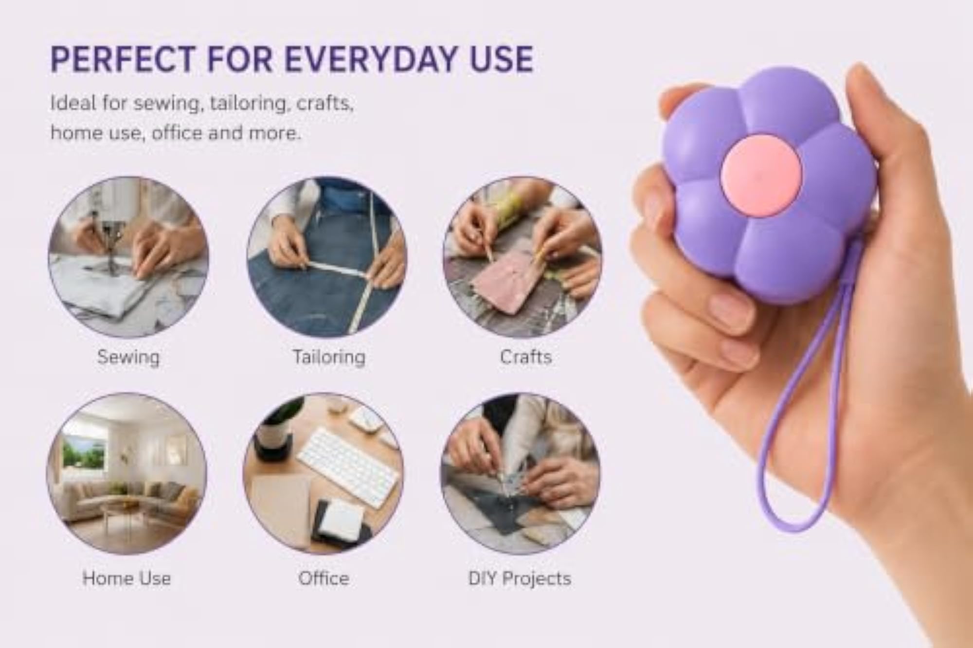 Floral Retractable Measuring Tape for Body & Tailoring