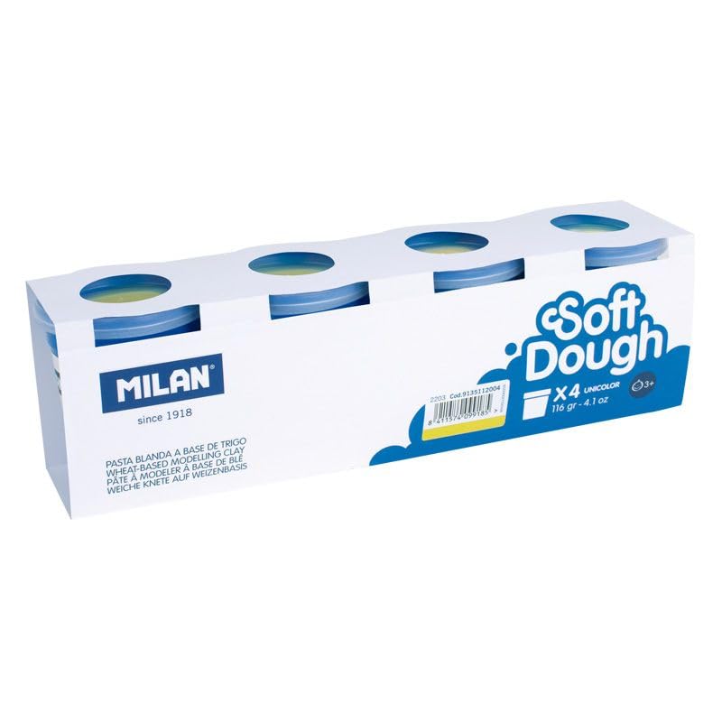 Caja 4 botes 116 g pasta blanda Soft Dough, amarillo