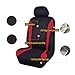 Flying Banner Car Seat Covers Front Seats and Rear Bench Mesh Fabric Rear Bench Split Polyester Cover Easy Installation SUV CAR Woman Lady Femal (Front Set, Black Red)