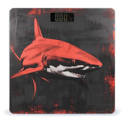 Báscula digital de baño Red Black Shark con vidrio templado miniatura 1