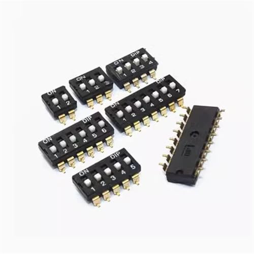 Interruptor DIP SMD de 5 posiciones y paso de 2,54 mm para montaje superficial