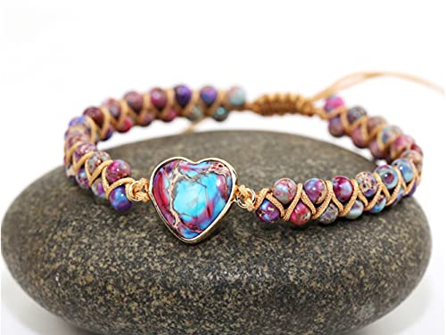 ZOSOJONA Women Handmade Boho Wrap Bracelets Natural Stone Variety Beads Strand Bracelet3