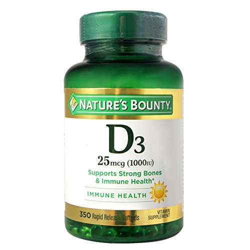 Nature's Bounty Bounty D-1000 IU Dietary Supplement Rapid Release Liquid Softgels 350 ea (Pack of 3)