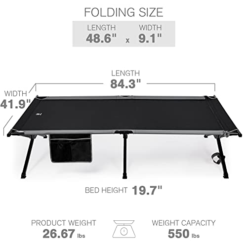 Ever Advanced Oversized Camping Cot For Adults With Zipper Xl Large Sleeping Cots 41" Wide Heavy Duty Bed Supports Up To 550 Lbs #TOP7