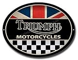 triumph motorrad wiki Qualität Leichtes Aluminium Metall Schild Zum Dekorieren The Garage / Mancave