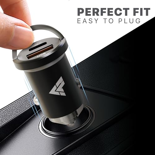 Image of Dr Vaku Voltryder 63W Pd Qc 3.0 Car Charger Dual Port Output Fast Charging Type C USB Adapter for iPhone 15 /15 Plus /15 Pro /Max /14 /13 /12 /11 Series, Samsung & Other Devices 2 Years Warranty, Black