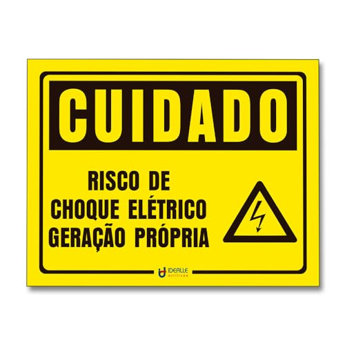 Placa Cuidado Risco De Choque Elétrico Geração Própria 230x180mm