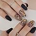 Frosted Coffin Nails Set Crystal Press On Nails Matte Black Medium False Nails Custom 24pcs