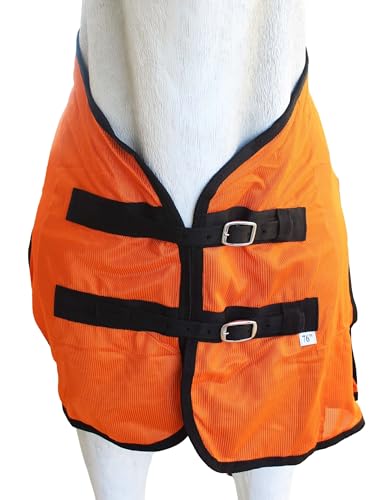 Image of Challenger Horse Mesh Summer Fly Sheet Spring Airflow Orange 7309