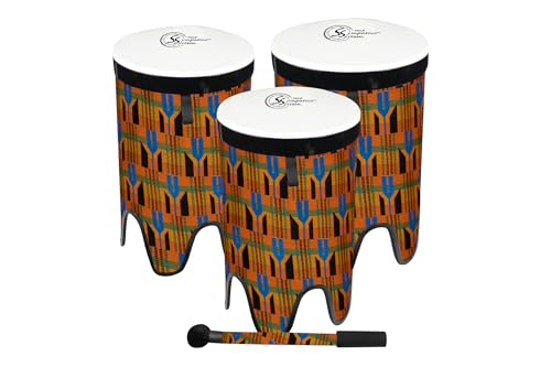 Toca Nesting Drums Freestyle Ii Tom Tom, Set Di 3 Pezzi, Dimensioni 12"/14"/16", Tessuto Kente, Tssnt-3Pck-Fdp