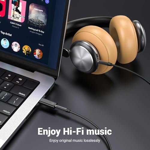 Image of One Plus USB-C to 3.5mm Headphone Jack Adapter | Type-C to AUX Audio Converter for OnePlus, Xiaomi, Realme, Vivo (NOT for Samsung /iPad /Pixel) - Black