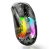 Wireless Gaming Mouse With Full Transparent Design，Double Mode 2.4G/Bluetooth Mouse,3D RGB Backlit,