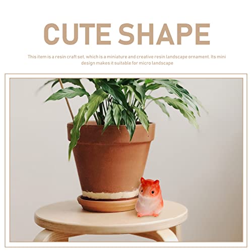 Yardenfun 10Pcs Cute Hamster Desktop Decor Home Ornament Hamster Ornament Miniature Animals Model Miniature Hamster Collection Animals Figurines Diy Bonsai Decor Mini Flowerpot Decor Brown #TOP2