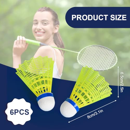 Flintronic 6 Pcs Nylon Shuttlecocks, Resistant Badminton Shuttlecocks, Professional Shuttlecocks for Beginner or Indoor and Outdoor Sports, Tough Badminton Ball for Fitness and Entertainment - Image 2
