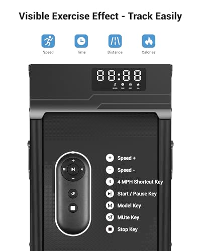 Image of THERUN Under Desk Walking Pad Treadmill with 5% /8% Incline, 2.5HP with 330 /265 LBS Weight Capacity, Ultra-Quiet Under Desk Machine with Remote & LED Display for Home & Office Use