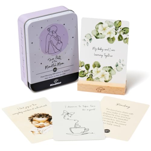 MindMint New Mom Affirmation Cards - 50 Postpartum Affirmation Cards for Women - Pregnancy...