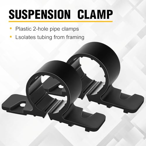 Image of Briwooody 50 Pack 3 /4 Inch Pipe Supports Suspension Clamp Pipe Clamps Pex Clamps for Pex, Copper, CPVC(Black)
