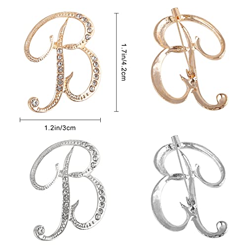 Image of Letter Brooch Pins, Alloy Lapel Pin Gold and Silver for Women, Girls, Men