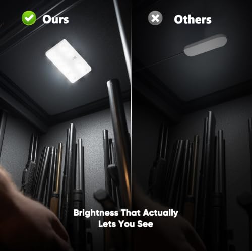 Image of VST 9-LED Motion Sensor Cabinet Light, Ultra-Thin Magnetic Under Cabinet Light, USB Rechargeable, Warm White, 2-Pack, Ideal for Cupboards, Gun Safe, Closet, Car Trunk, Kitchen, Garage,Pantry,Wardrobe