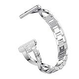RuenTech 22mm Metal Strap Compatible with Fossil Gen 5 Julianna,Q Wander/Founder/Marshal/Gen 4 Explorist HR Replacement Bands (Silver)