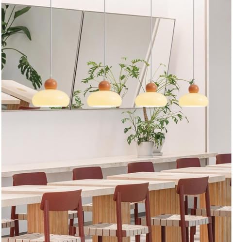 Lámpara de techo de cristal blanco cremoso para comedor 6