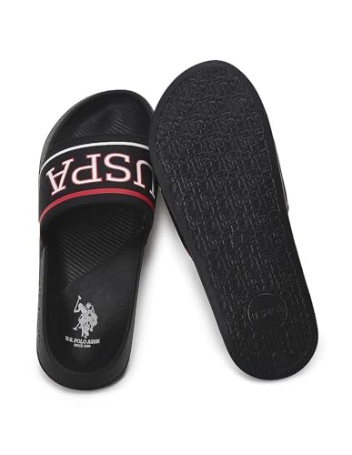 U.S. POLO ASSN. USPA CLOYEE Black Sliders Flip Flops for Men - Image 4