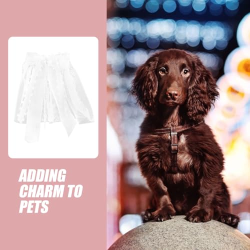 Generisch Haustier Hochzeitsschleier Mit Eleganter Schleife 21X21X7Cm Kopfschmuck Für Hunde Und Katzen Hochzeitskostüm Party Haustier-Brautschleier
