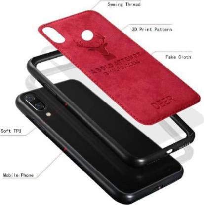 Image of A rtistque Deer Series Shockproof Anti Slip Soft Fabric Back Cover Case for Samsung Galaxy M21 / M30s - Red