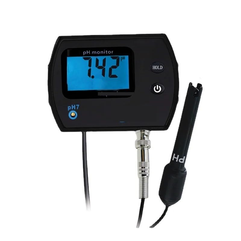 PH-990 Digital PH Meter Monitor Water Quality Acidity Tester 0.00-14.00pH Large Screen Backlight Display with Adaptor(UK Plug)