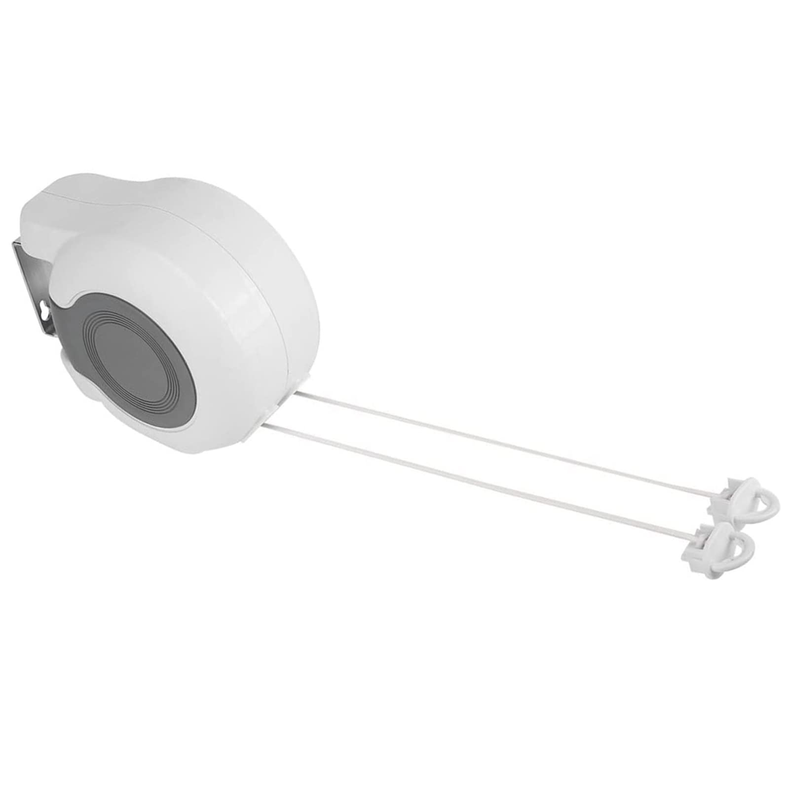 Greensen Einziehbare Wäscheausziehleine, Automatischem Rollsystem Wäscheleine Kit PVC Einziehbare Wäschetrocknerleine Wandmontierte Wäscheleine Outdoor und Indoor Duschwäscheleine 2X42 Füße, Weiß