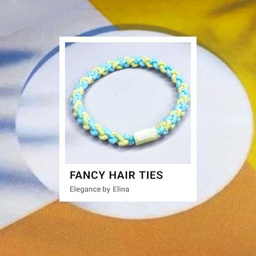 Image of Elina Black Ponytail Holders (20, Pastel Design Multicolor)