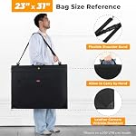 Nicpro Light Weight Art Portfolio Bag, 23 x 31 Black Art Canvas Portfolio Case with Detachable Shoulder Strap, Leather Corners, Carrying Storage Case for Artwork, Poster, Sketching, Drawing