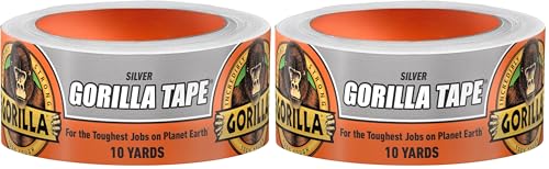Image of GORILLA Duct Tape, 1.88 in x 10 yd, Silver (Pack of 2) - Utility, Triple Layer Strength, Indoor & Outdoor, Weather Resistant Shell