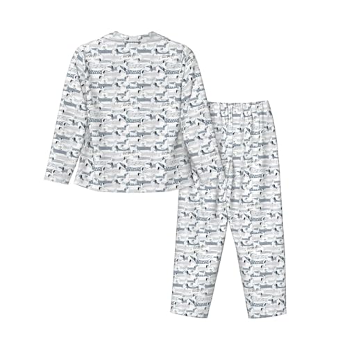 Pyjama teckel imprimé mignon : vêtement de nuit doux deux pièces