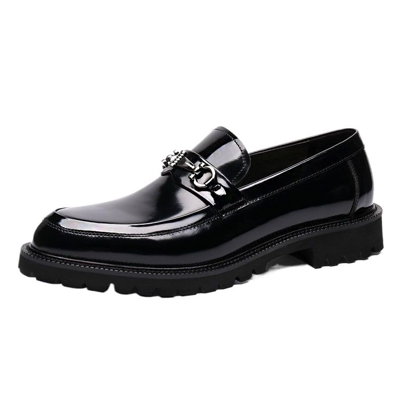Mens Dress Oxford Shoes Evening Classic Tuxedo Slip-on Prom Wedding Non Slip Block Heel Anti-Slip Slip Resistant Casual Vegan Leather Pointed Toe