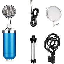 Wireless Microphone, Karaoke Singing Microphone Kit for Streaming, Podcasting Color Blue