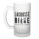 Chope de bière Lacrosse et bière | Verre Pinte idée cadeau original | Imprimé en France