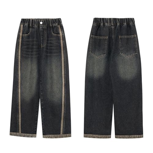 BILIKEYU Little/Big Teens Girls Jeans Elastic Waist Straight Leg Soft Denim Pants for Kids 5 to 13 Years with