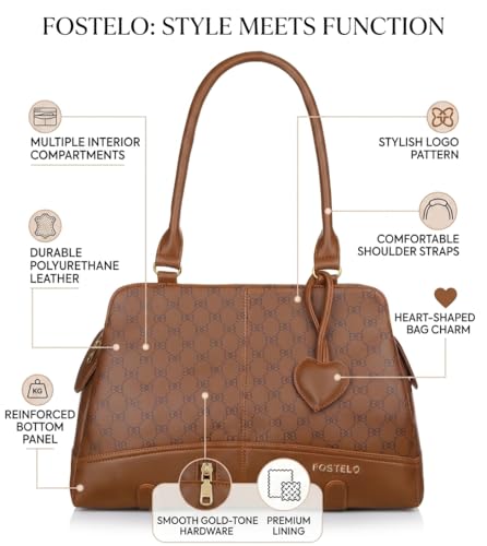Image of Fostelo Women's Helena Satchel Tote Handbag for Women | Ladies Purse | Stylish Shoulder Bag | Gift For Women