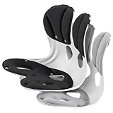 【Amazon.co.jp限定】Tillmulya 姿勢矯正 椅子 理学療法士推薦 骨盤サポートチェア 座椅子 腰が痛くならない 骨盤矯正 クッション バランスチェア 高反発メモリー綿 軽量 耐荷重200㎏ 持ち運び簡単 人体工学設計 姿勢補正 猫背 腰痛改善 グッズ お祝い ギフト オフィス テレワーク 学生 男女兼用(2個セット ブラック＆グレー)