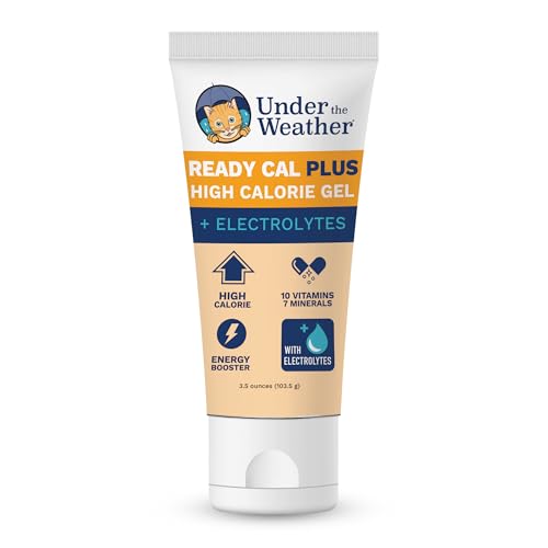 Under the Weather Pet Electrolytes Ready Cal Plus Gel for Cats | Vet-Formulated High-Calorie Supplement for Cats & Kittens | Promotes Weight Gain & Boosts Energy for Sick Cats | 3.5 Oz Tube Pack