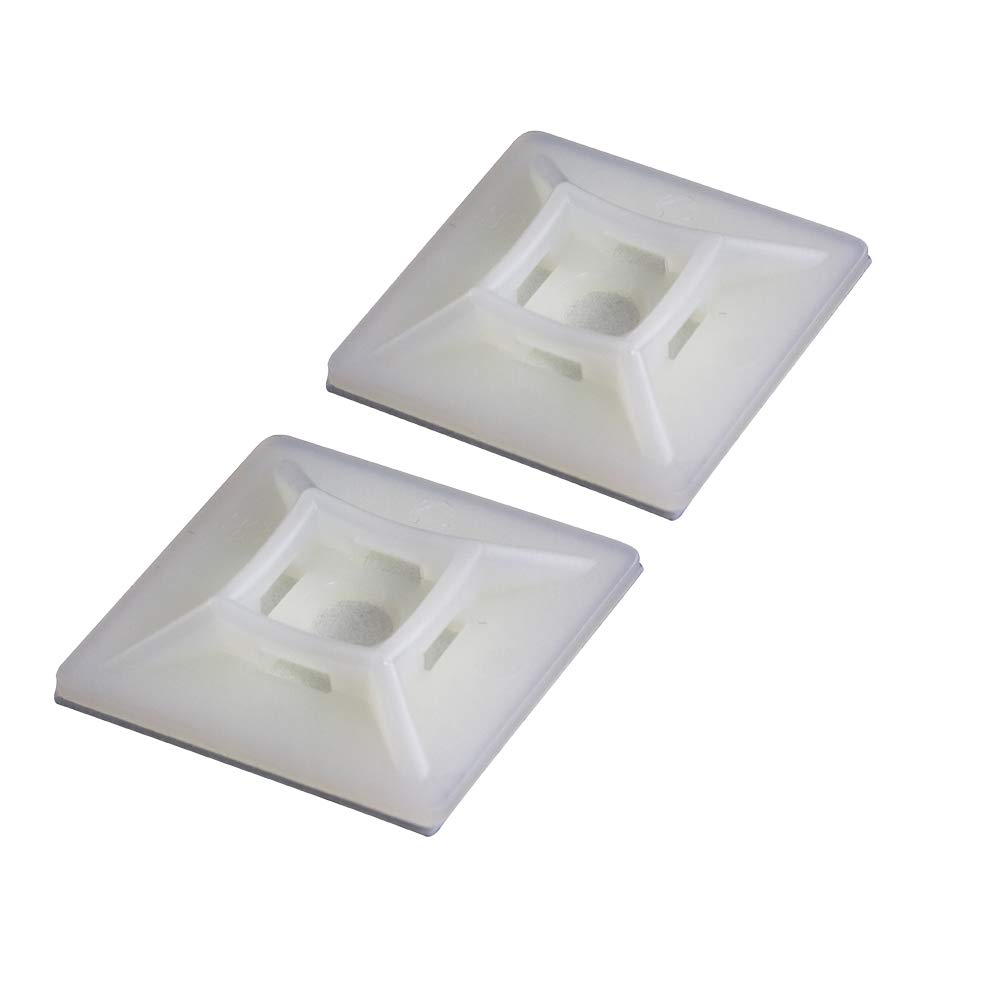 KafTon Cable Ties Mounts Self Adhesive (19mm x 19mm (100 Pack Natural))