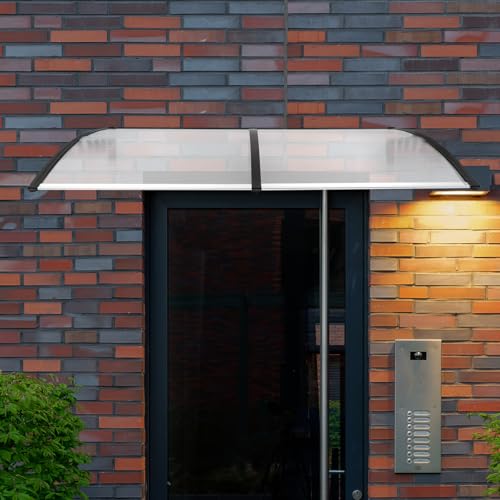 Auvent transparent en polycarbonate toit de porte creux résistant 200x90