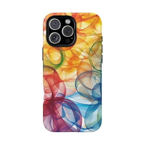 Coque rigide mate iPhone 16 Pro Max design abstrait multicolore fluide